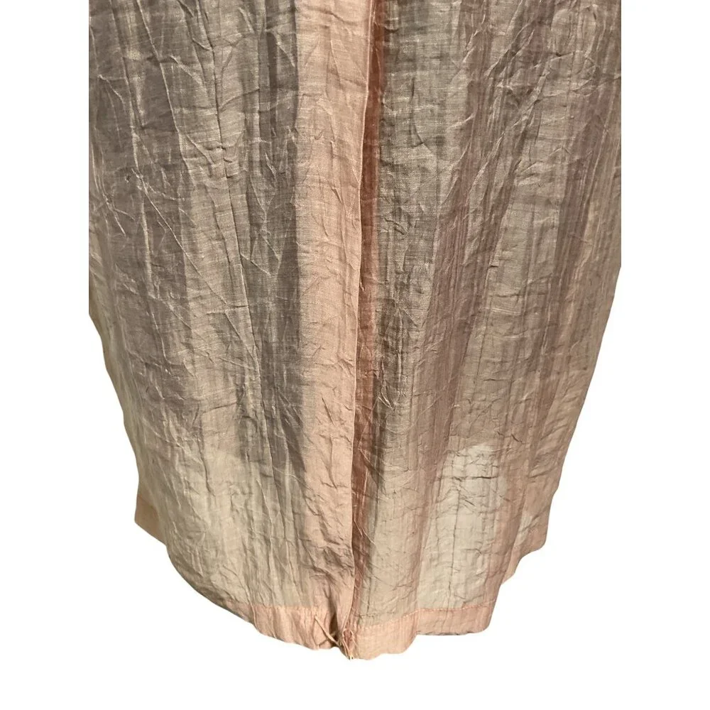 Avec Les Filles Rose Crinkled Lightweight Double Breasted Trench Coat Size S - Picture 5 of 6